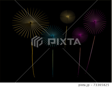 打ち上げ花火 金色 青 ピンク のベクター画像のイラスト素材 打ち上げ花火 金色 青 ピンク のベクター画像のイラスト素材