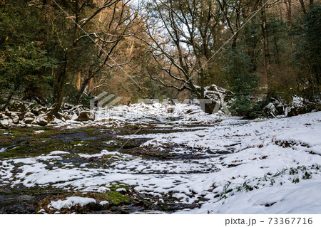 冬の菊池渓谷の雪と氷の風景 冬の菊池渓谷の雪と氷の風景 73367716