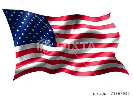アメリカ 国旗 シルク アイコンのイラスト素材