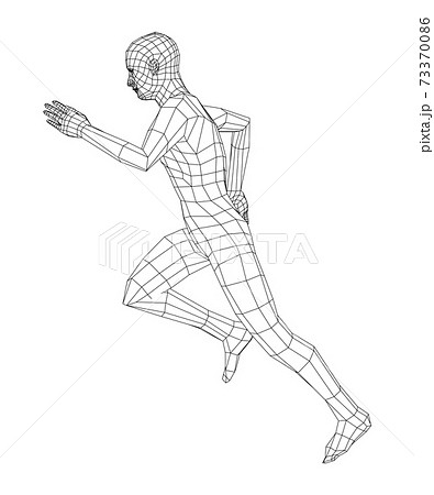 Wireframe Running Man Vectorのイラスト素材