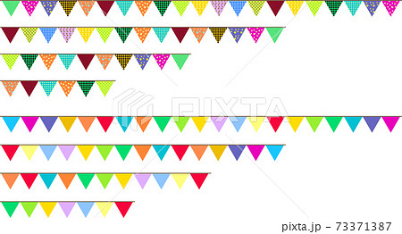 可愛い直線の三角のガーランドフラッグ 旗 のイラスト素材