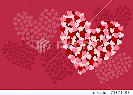 バレンタインの背景　ハートがいっぱい 　はがきサイズ  73371498