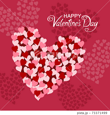 バレンタインの背景　ハートがいっぱい 　正方形 73371499