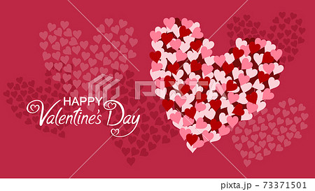 バレンタインの背景　ハートがいっぱい 　横長ワイド 73371501