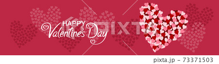バレンタインの背景　ハートがいっぱい 　バナー 73371503
