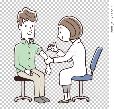 Vector illustration material: Men getting injections, vaccinations, vaccinations Vector illustration material: Men getting injections, vaccinations, vaccinations 73372150