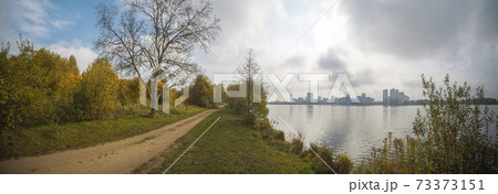 View of the city of Minsk across the river. 73373151