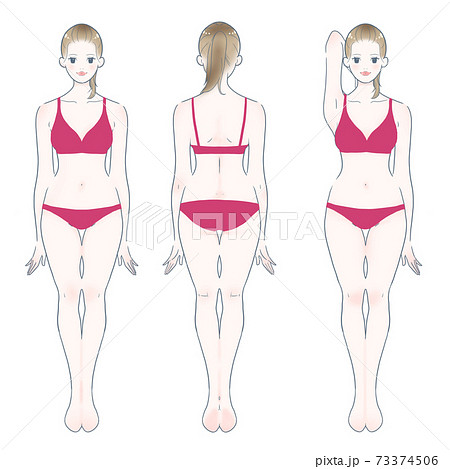 女性の全身/赤ビキニのイラスト素材 [73374506] - PIXTA
