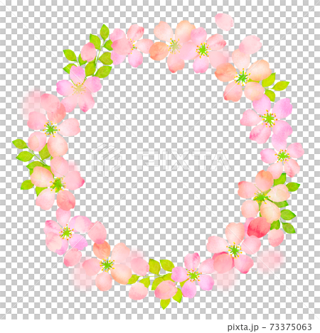 ガーリーな桜のリース　背景素材 73375063