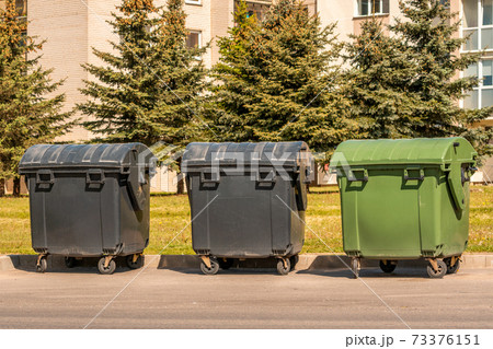 Three plastic garbage standard containers 73376151