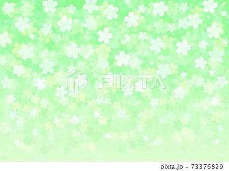 かわいい花が咲く淡い緑のイラスト No 08のイラスト素材