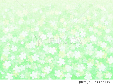 かわいい花が咲く淡い緑の和紙テクスチャー No 08のイラスト素材