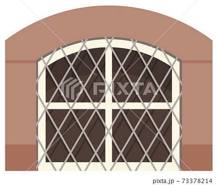 Transparent double plastic window with metal mesh in brown wall flat vector illustration Transparent double plastic window with metal mesh in brown wall flat vector illustration 73378214