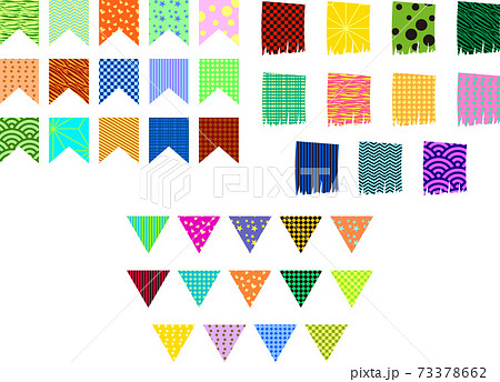 ガーランドフラッグのパターンと形セット 73378662