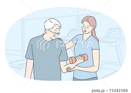 Fitness coach, rehabilitation, active lifestyle concept Fitness coach, rehabilitation, active lifestyle concept 73382569