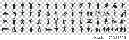 People pictograms in various poses People pictograms in various poses 73383836