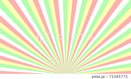 おしゃれな集中線 効果線 放射線 背景 素材 バースト かわいい パステル 扇状 ピンク 黄色 緑のイラスト素材