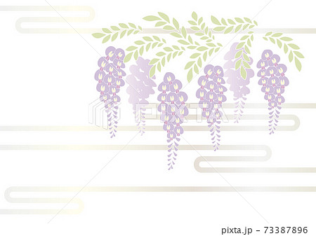 藤の花の切り絵風デザイン 背景素材 イラスト ベクターのイラスト素材