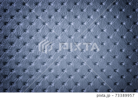 Texture of light blue leather background with capitone pattern with vignette. 73389957