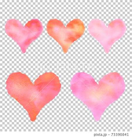 Watercolor style heart set 73390841