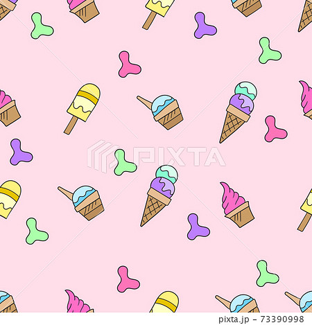 Sweet Food Ice cream doodle repeat pattern 73390998