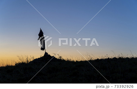 Ovoo at Night Silhouette Ovoo at Night Silhouette 73392926