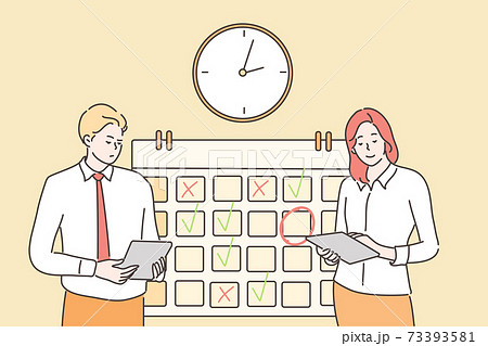 Time management, multitasking, teamwork, business concept 73393581