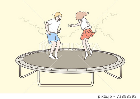 Recreation Fun Jumping Children Friendship のイラスト素材