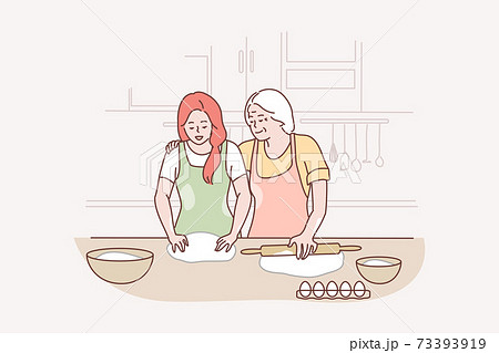 Family, motherhood, cooking, recreation, leisure, love concept 73393919