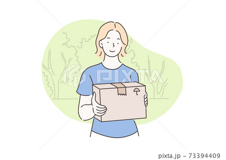 Postman, shipping, delivery, courier concept 73394409