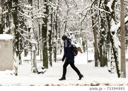 Snow-covered park in the center of Minsk. Belarus Snow-covered park in the center of Minsk. Belarus 73394993