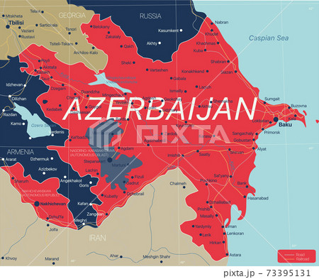 Azerbaijan country detailed editable map 73395131