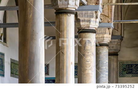 View of historical marble columns. View of historical marble columns. 73395252