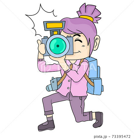 a woman photographer is taking a photo a woman photographer is taking a photo 73395472