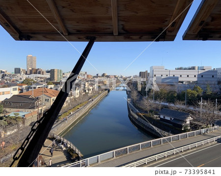 【江戸川区】火の見やぐらから眺める新川と都市風景 【江戸川区】火の見やぐらから眺める新川と都市風景 73395841