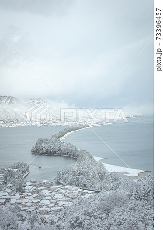 京都府 天橋立 飛龍観 雪景色 73396457