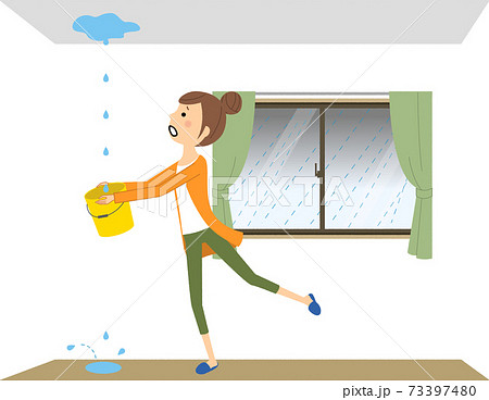 雨漏り　大雨 73397480