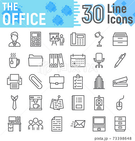 Office line icon set, business symbols collection 73398648