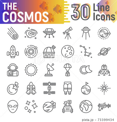 Cosmos line icon set, space symbols collection 73399434