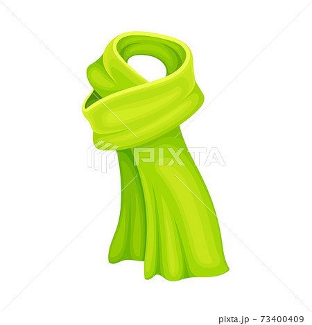 Green Winter Scarf as Seasonal Neckwear for Keeping Warm Vector Illustration 73400409