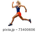 beautiful woman runner jogger jogging running isolated white background 73400606