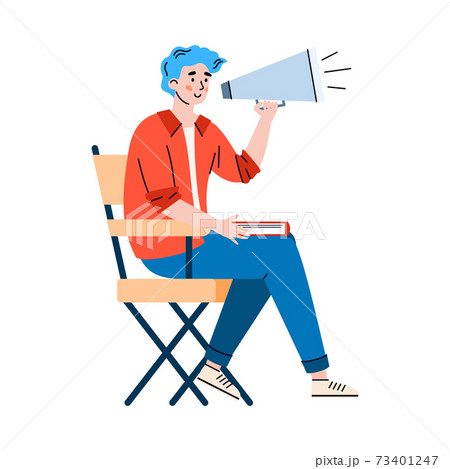 Vector illustration of producer doing professional cinema movies production 73401247