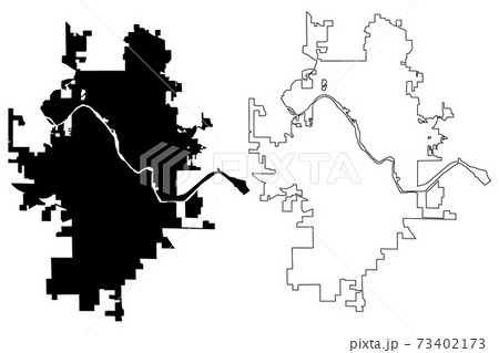 Cedar Rapids City, Iowa (United States cities, United States of America, usa city) map vector illustration, scribble sketch City of Cedar Rapids map 73402173