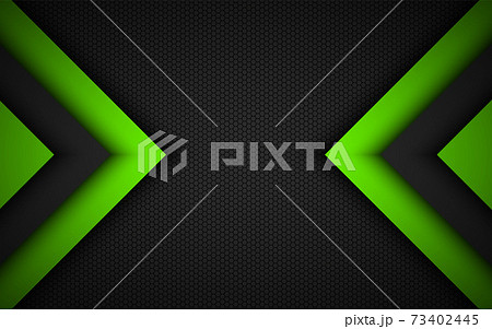 Abstract modern vector background with black and green overlapped arrows and polygonal grid 73402445