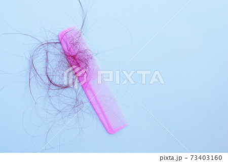 Hairs loss fall in comb on white background. Hairs loss fall in comb on white background. 73403160