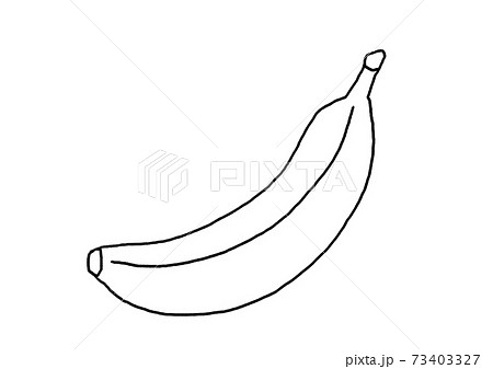 バナナのイラスト 線画モノクロのイラスト素材