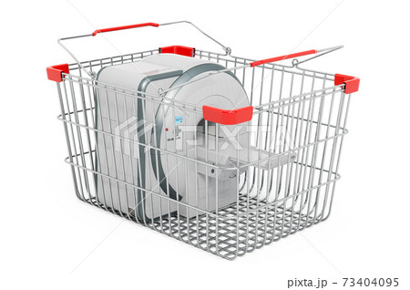 MRI inside shopping basket, 3D rendering 73404095