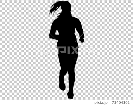 女性剪影jogging_front 2 女性剪影jogging_front 2 73404301