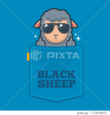The black sheep in a pocket, Isolated Vector illustration The black sheep in a pocket, Isolated Vector illustration 73404621