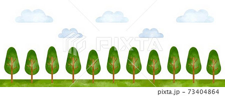 木々が並ぶ景色 水彩風イラストのイラスト素材 73404864 Pixta